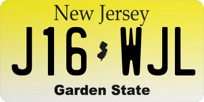 NJ license plate J16WJL