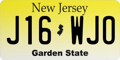 NJ license plate J16WJO