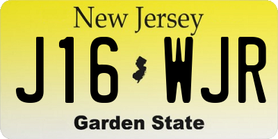NJ license plate J16WJR