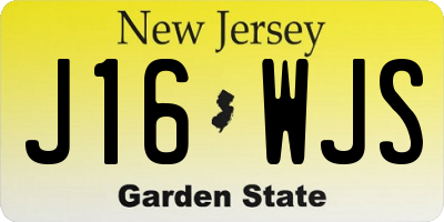 NJ license plate J16WJS
