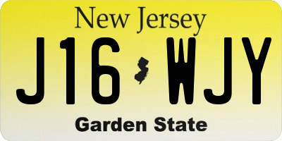 NJ license plate J16WJY