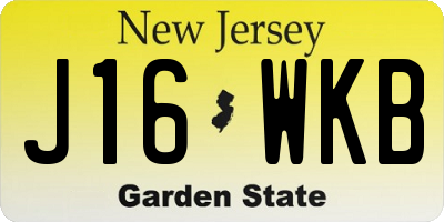 NJ license plate J16WKB