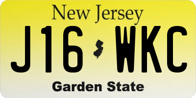 NJ license plate J16WKC