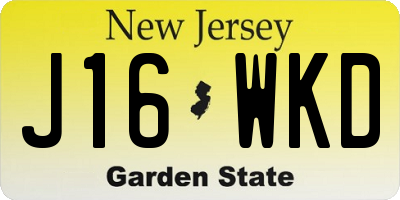 NJ license plate J16WKD