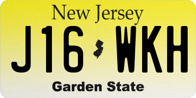 NJ license plate J16WKH