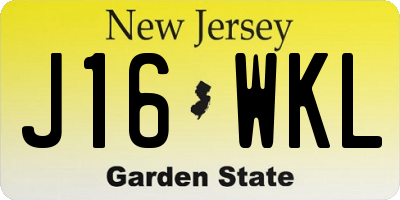 NJ license plate J16WKL
