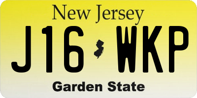 NJ license plate J16WKP