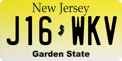 NJ license plate J16WKV