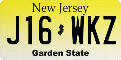 NJ license plate J16WKZ