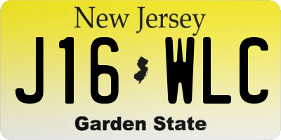 NJ license plate J16WLC