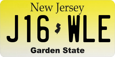 NJ license plate J16WLE