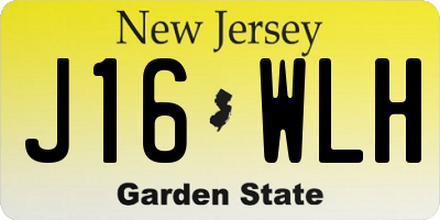 NJ license plate J16WLH