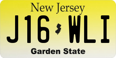 NJ license plate J16WLI