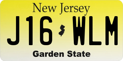 NJ license plate J16WLM