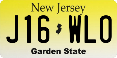 NJ license plate J16WLO