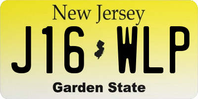 NJ license plate J16WLP