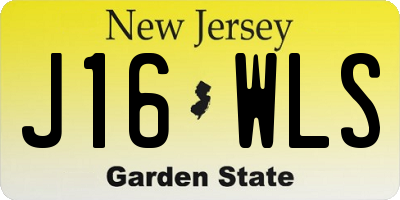 NJ license plate J16WLS