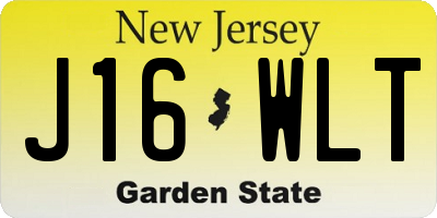 NJ license plate J16WLT
