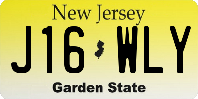 NJ license plate J16WLY