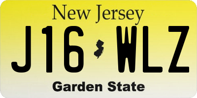 NJ license plate J16WLZ