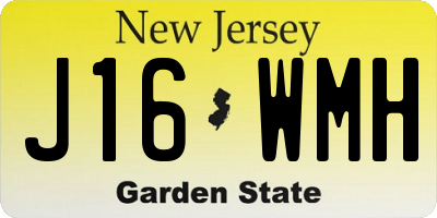 NJ license plate J16WMH