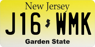 NJ license plate J16WMK