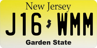 NJ license plate J16WMM