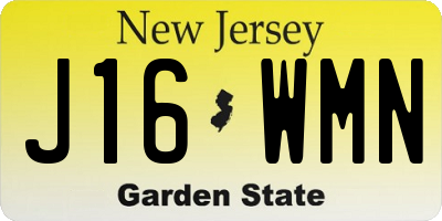 NJ license plate J16WMN