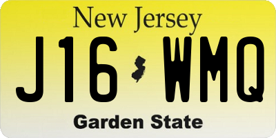 NJ license plate J16WMQ