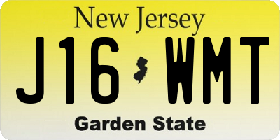 NJ license plate J16WMT