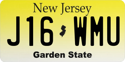 NJ license plate J16WMU
