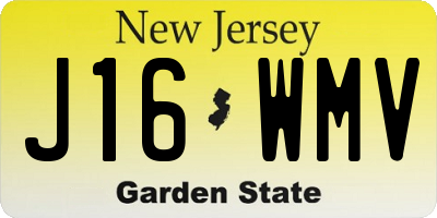 NJ license plate J16WMV