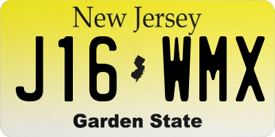 NJ license plate J16WMX