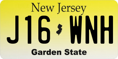 NJ license plate J16WNH