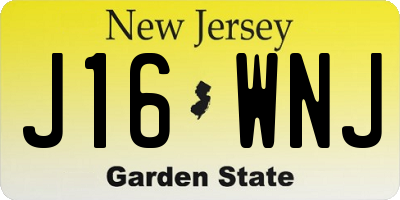 NJ license plate J16WNJ