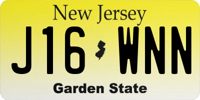 NJ license plate J16WNN