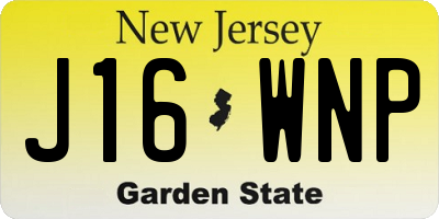 NJ license plate J16WNP