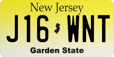 NJ license plate J16WNT