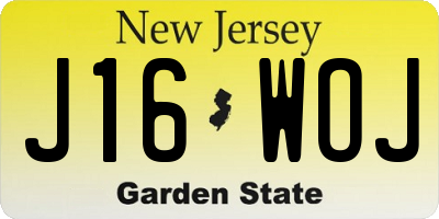 NJ license plate J16WOJ