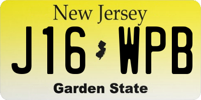 NJ license plate J16WPB