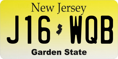 NJ license plate J16WQB