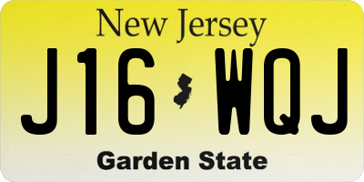 NJ license plate J16WQJ