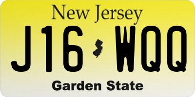 NJ license plate J16WQQ