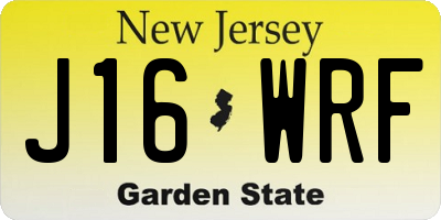 NJ license plate J16WRF