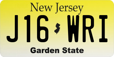 NJ license plate J16WRI