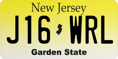 NJ license plate J16WRL