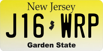 NJ license plate J16WRP