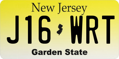 NJ license plate J16WRT