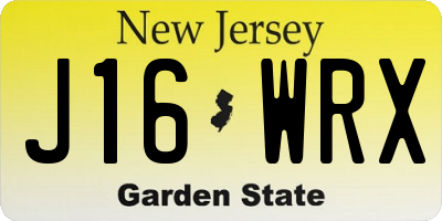 NJ license plate J16WRX