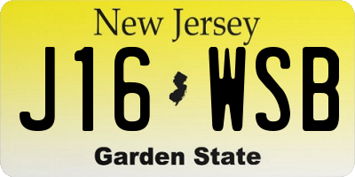 NJ license plate J16WSB